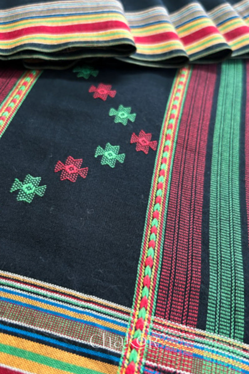 Handloom Black Bhujodi Cotton Saree by Chakor.