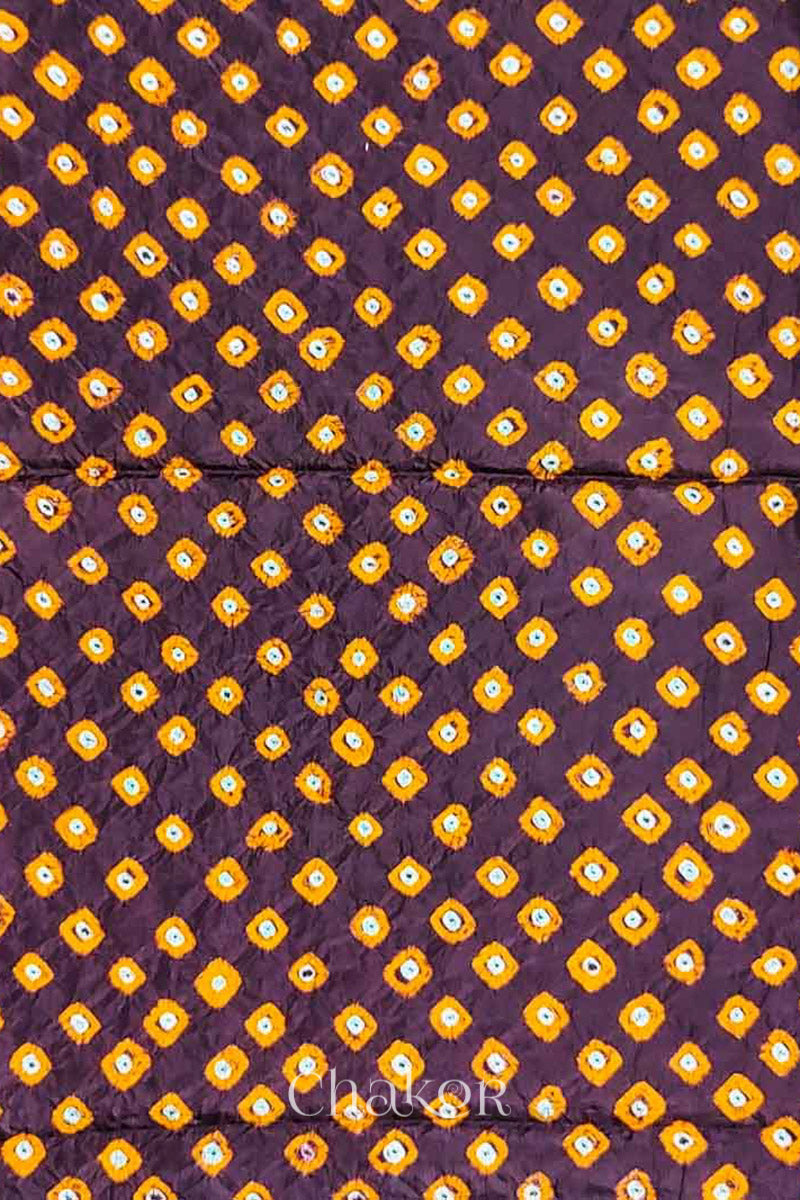 Maroon Bandhani Silk Blouse Fabric - 75 cms
