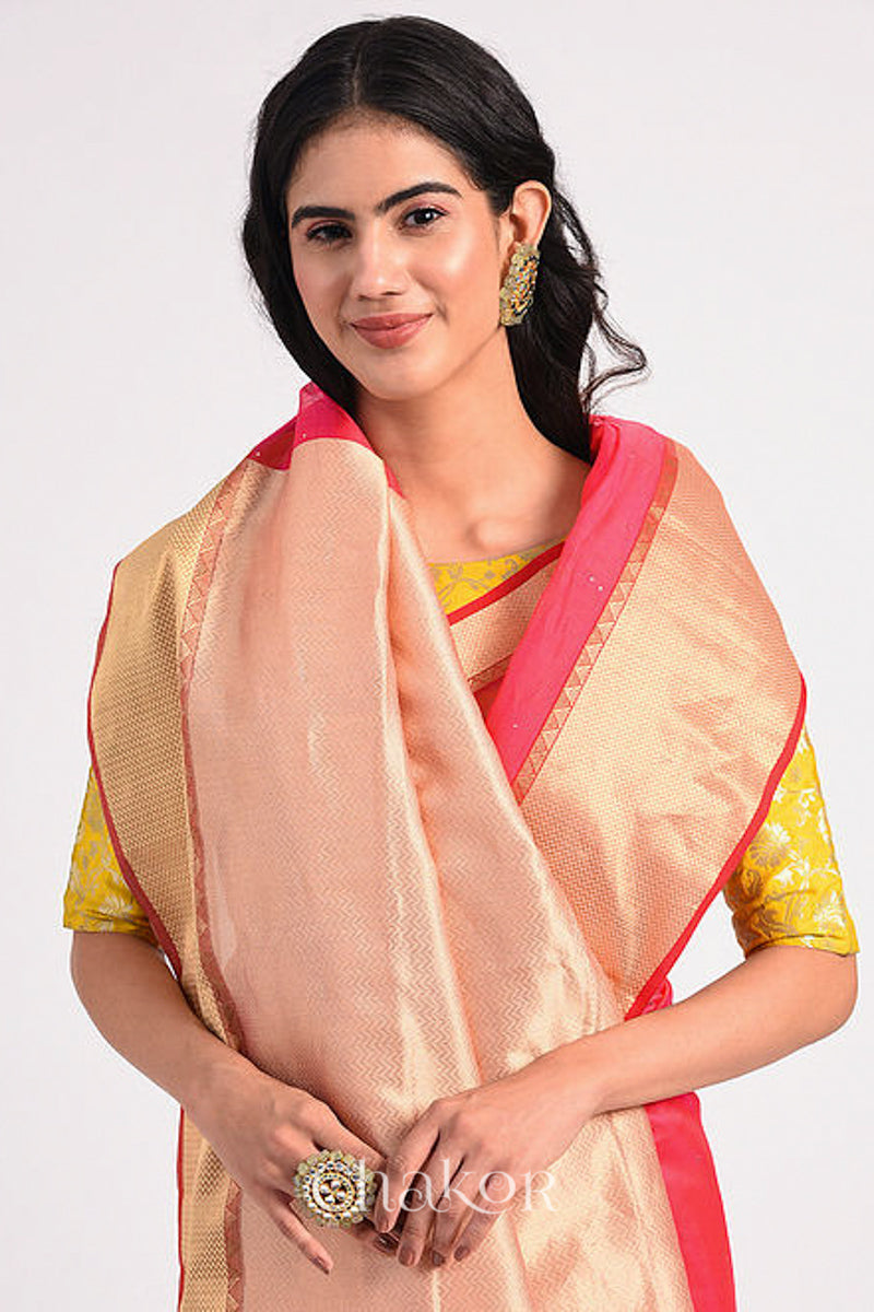 Pink Chanderi Silk Cotton Saree