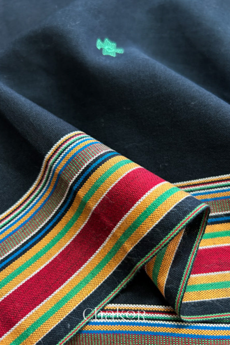 Handloom Black Bhujodi Cotton Saree by Chakor.