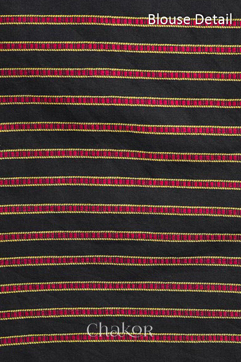 Handloom Black Bhujodi Cotton Saree by Chakor.