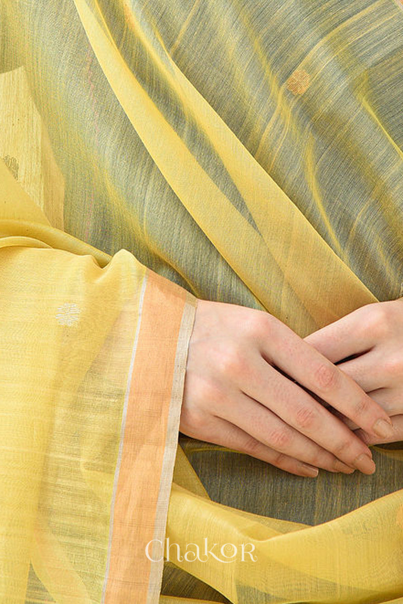 Cream Chanderi Silk Cotton Dupatta