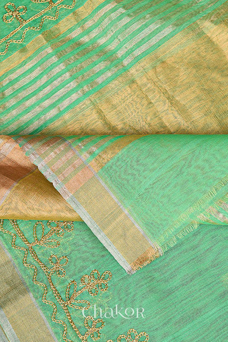 Green Chanderi Silk Cotton Dupatta