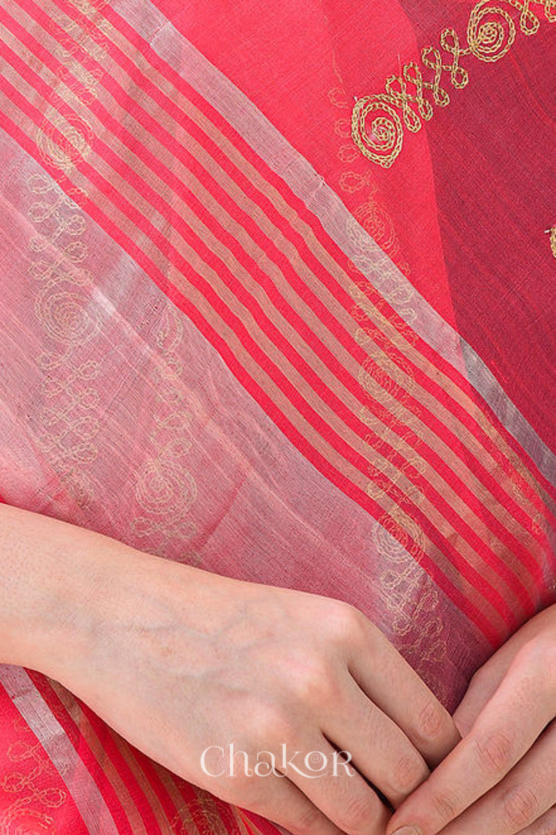 Fuschia Chanderi Silk Cotton Dupatta