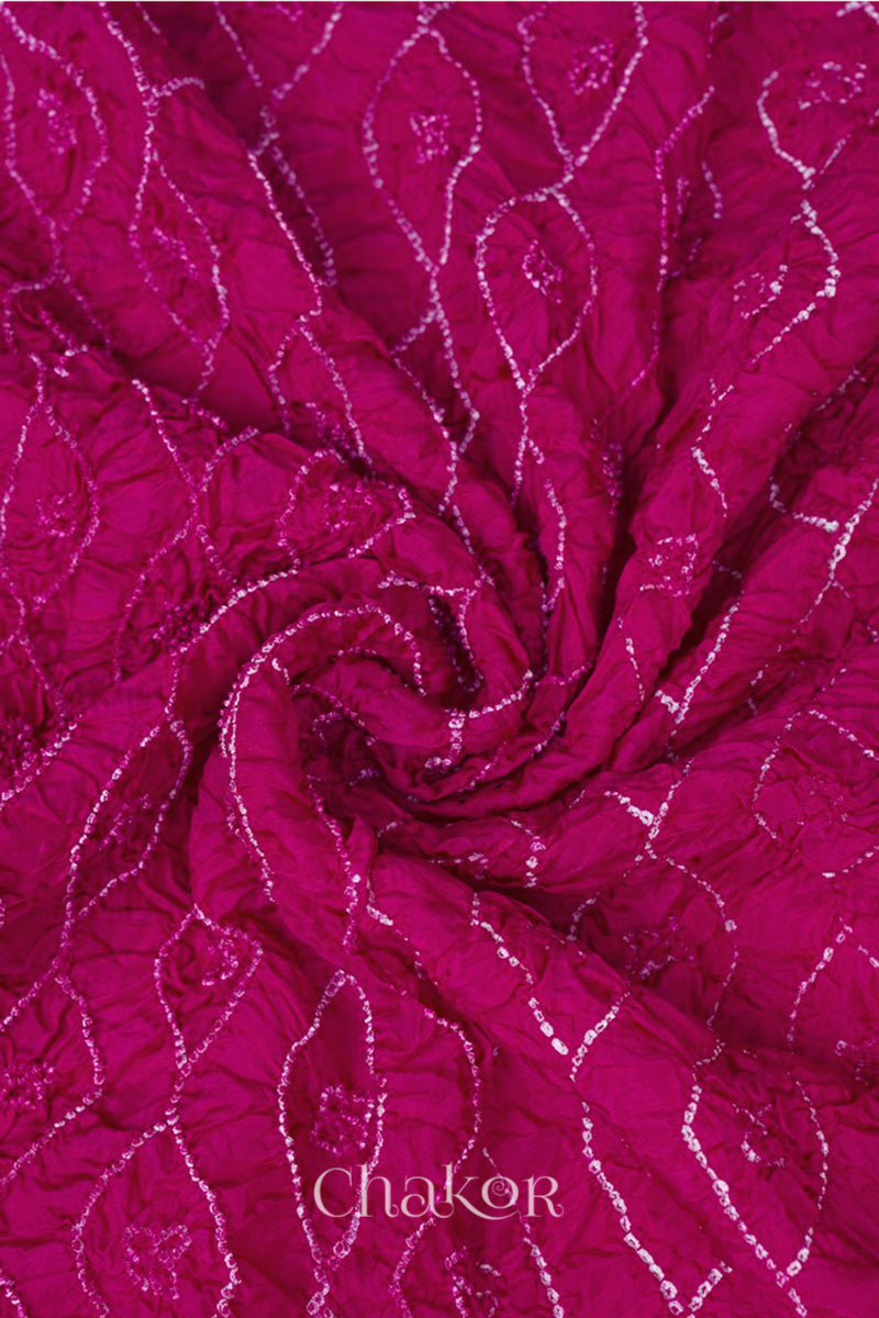 Rani Pink Bandhani Mulberry Silk Dupatta
