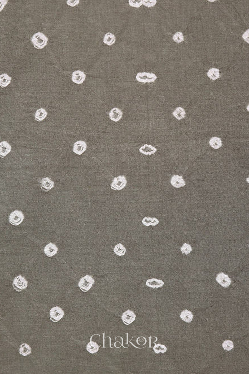 Grey Bandhani Cotton Kurta Fabric (Set of 2)
