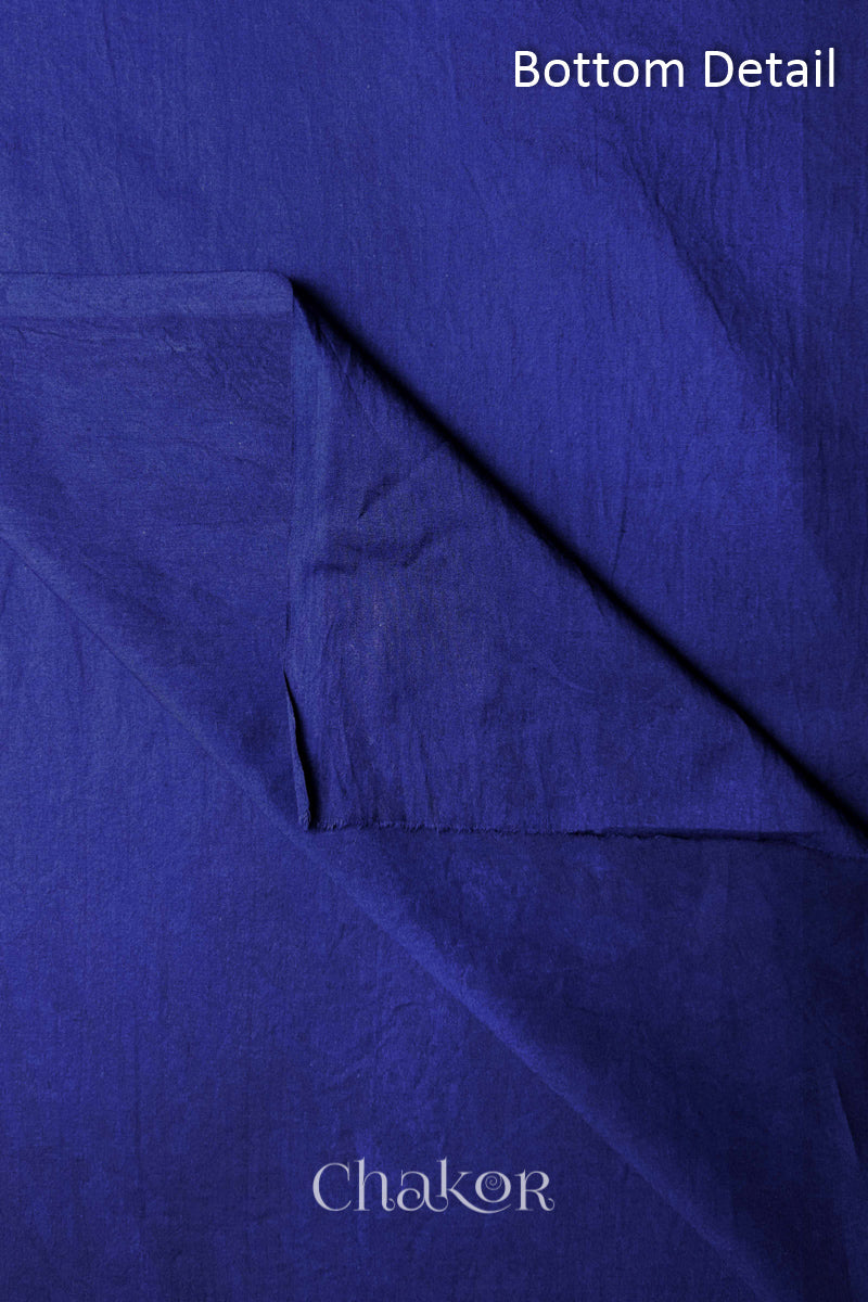 Plain Navy Blue cotton bottom fabric included in the unstitched suit set.

