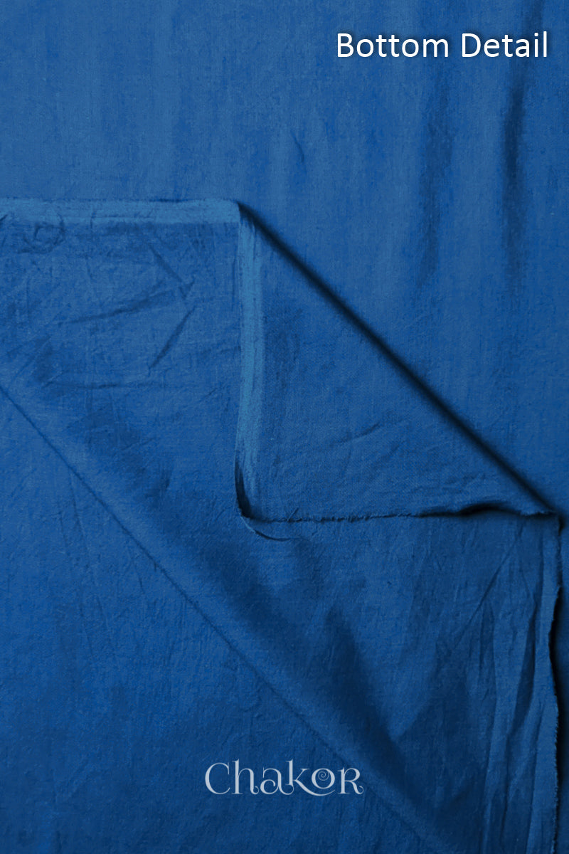 Plain Indigo Blue cotton bottom fabric included in the unstitched suit set.
