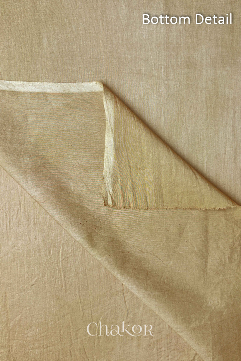Plain Beige cotton bottom fabric included in the unstitched suit set.

