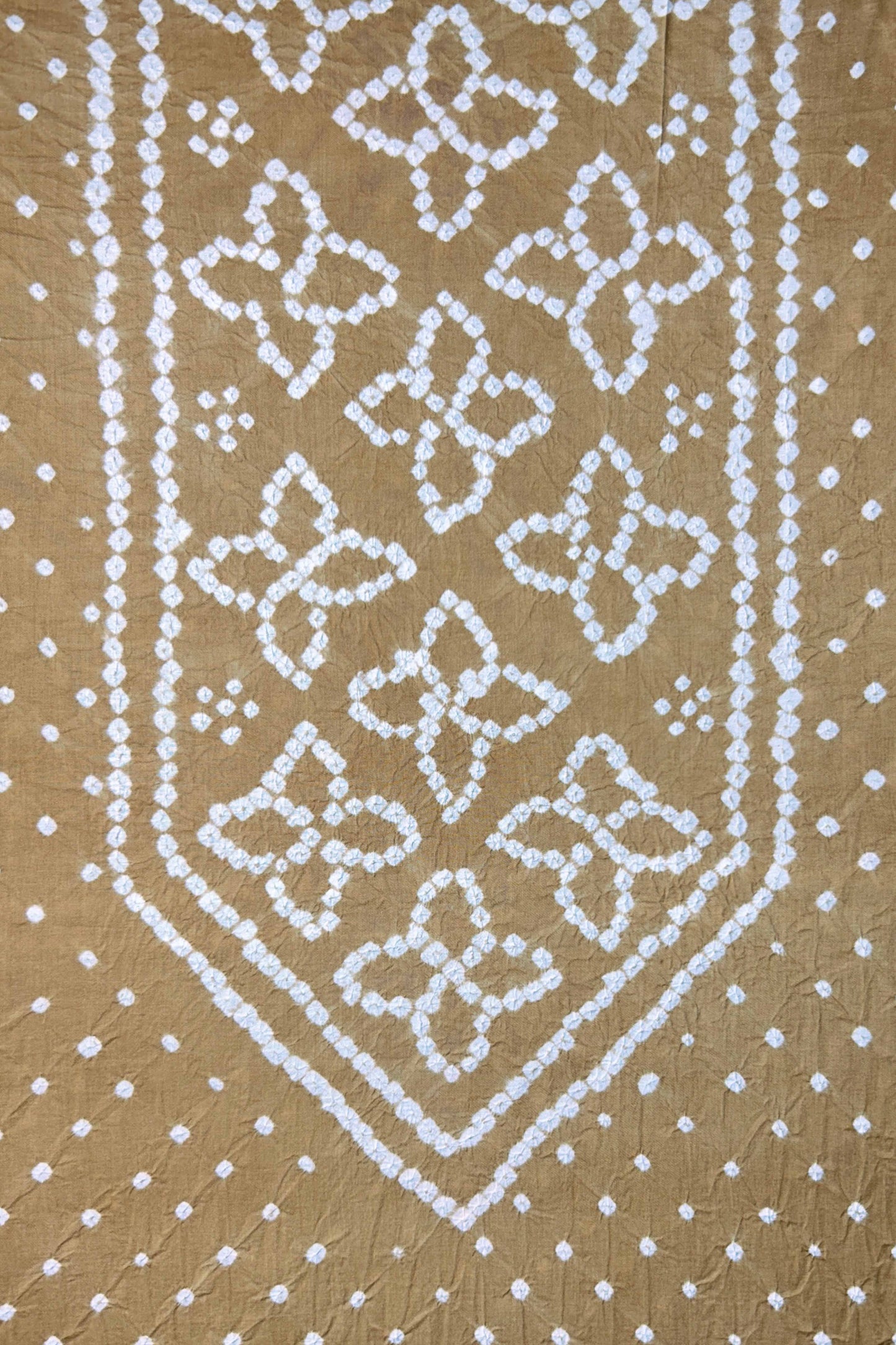 Beige Bandhani Cotton Kurta Set Fabric With Dupatta (Set of 3)