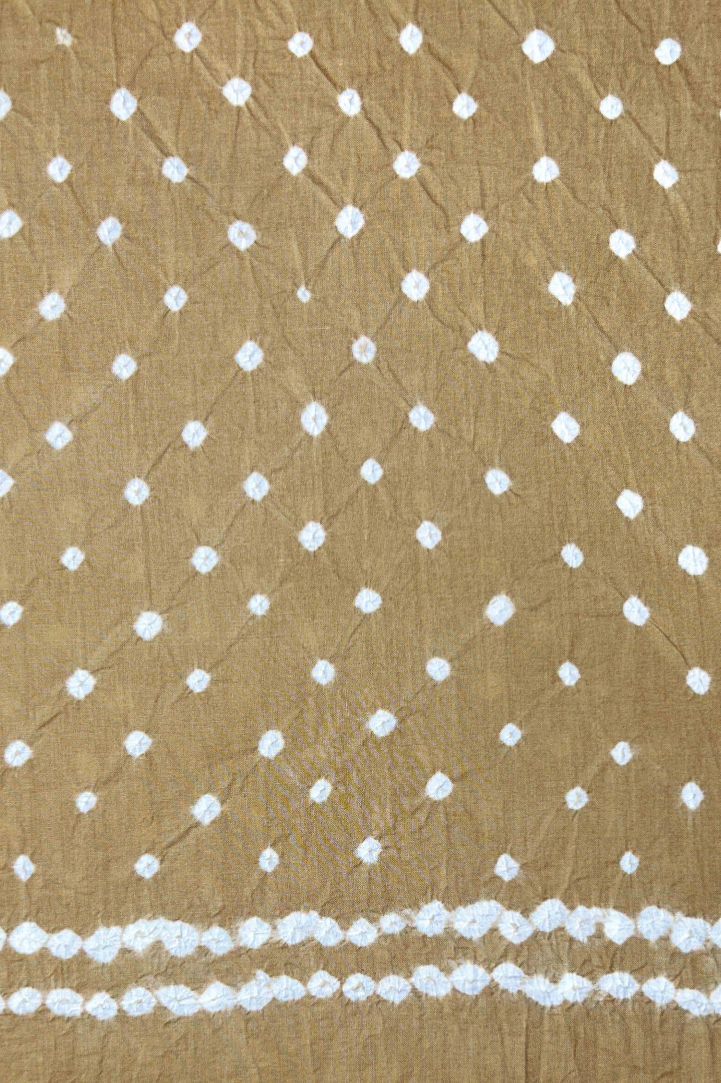 Beige Bandhani Cotton Kurta Set Fabric With Dupatta (Set of 3)