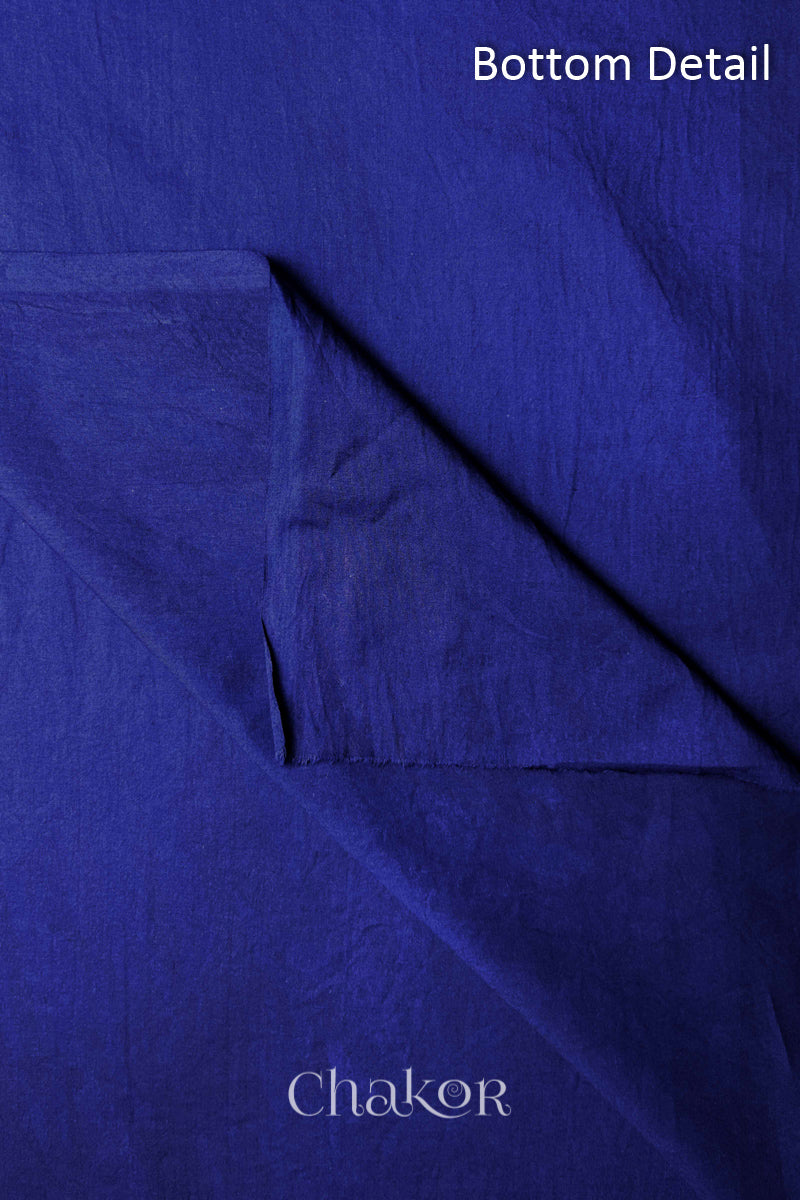 Plain Navy Blue cotton bottom fabric included in the unstitched suit set.
