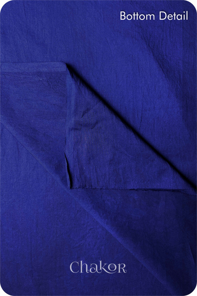 Navy Blue Bandhani Cotton Kurta Set Fabric With Dupatta (Set of 3)