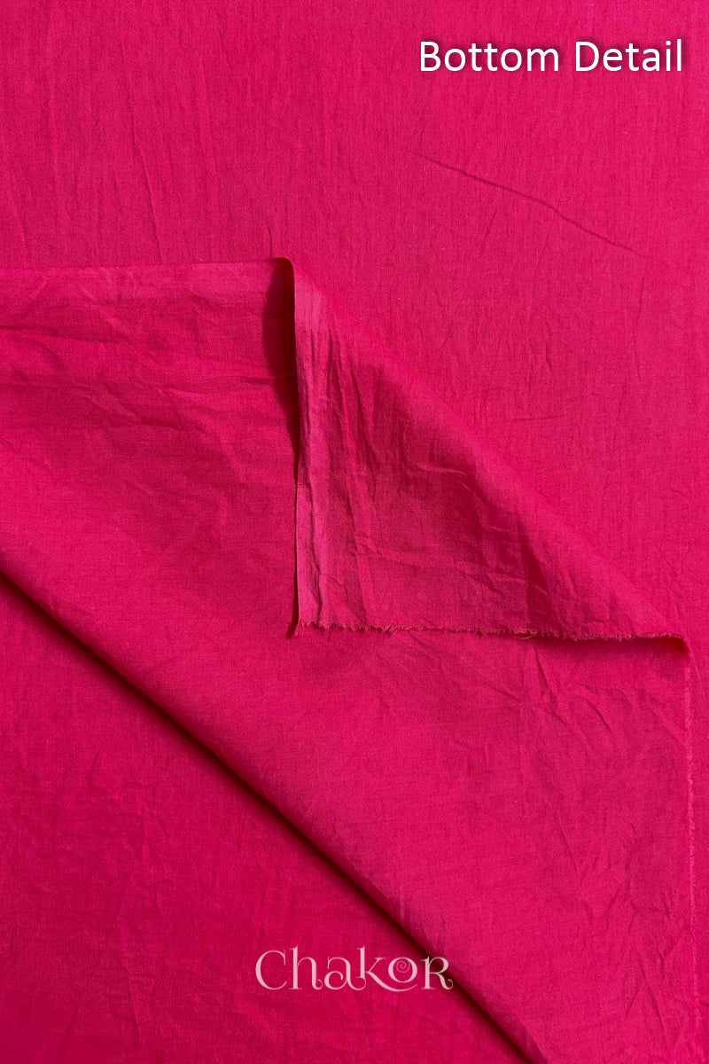 Plain Strawberry Pink cotton bottom fabric included in the unstitched suit set.
