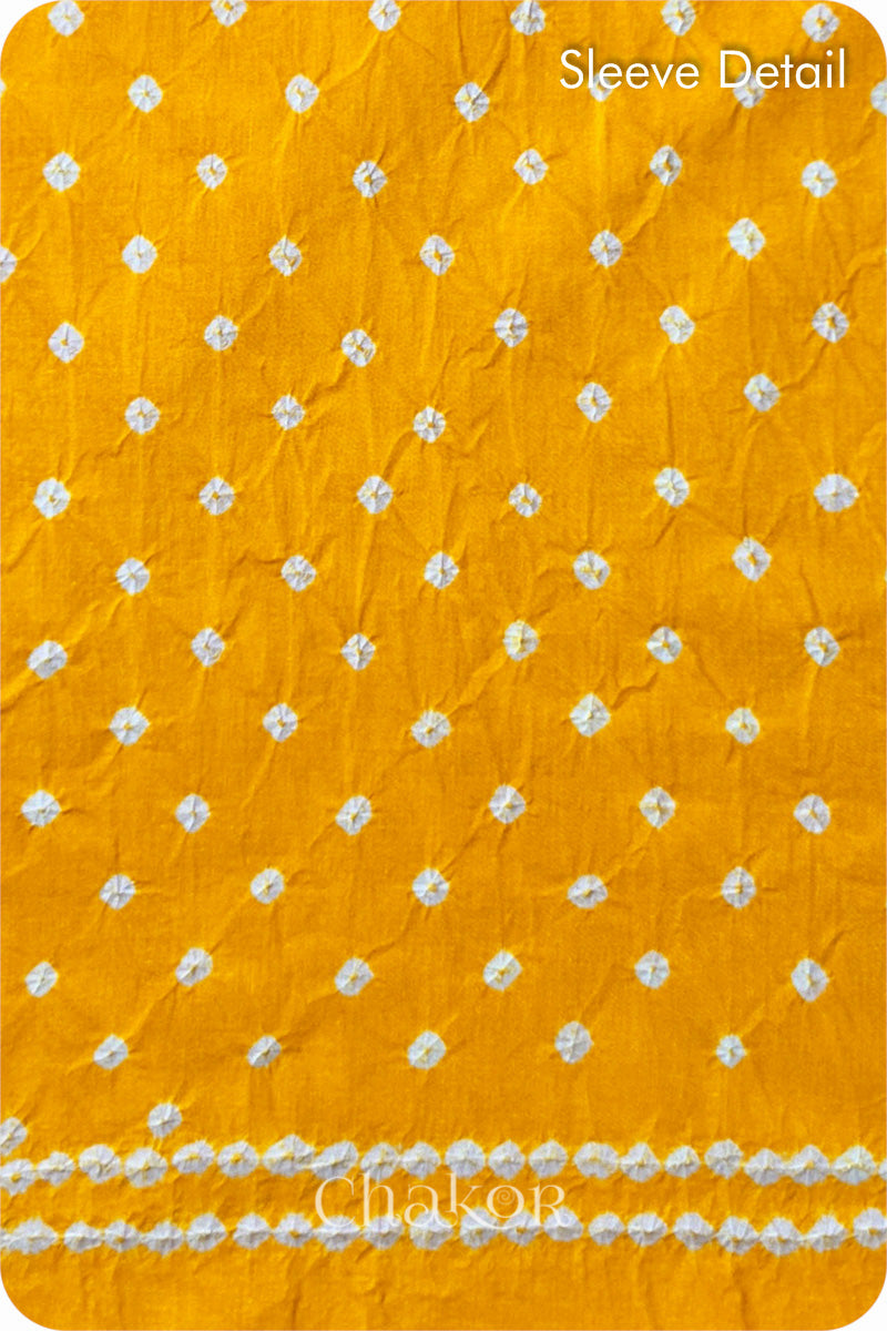 Yellow Bandhani Cotton Kurta Set Fabric With Dupatta (Set of 3)