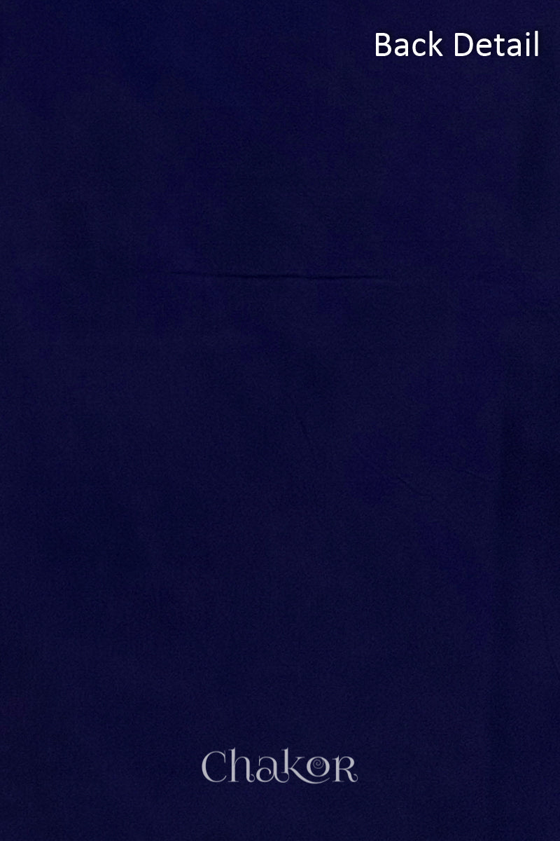 Close-up of plain back of the kurta fabric with Chakor brand watermark. Text reads back detail.
