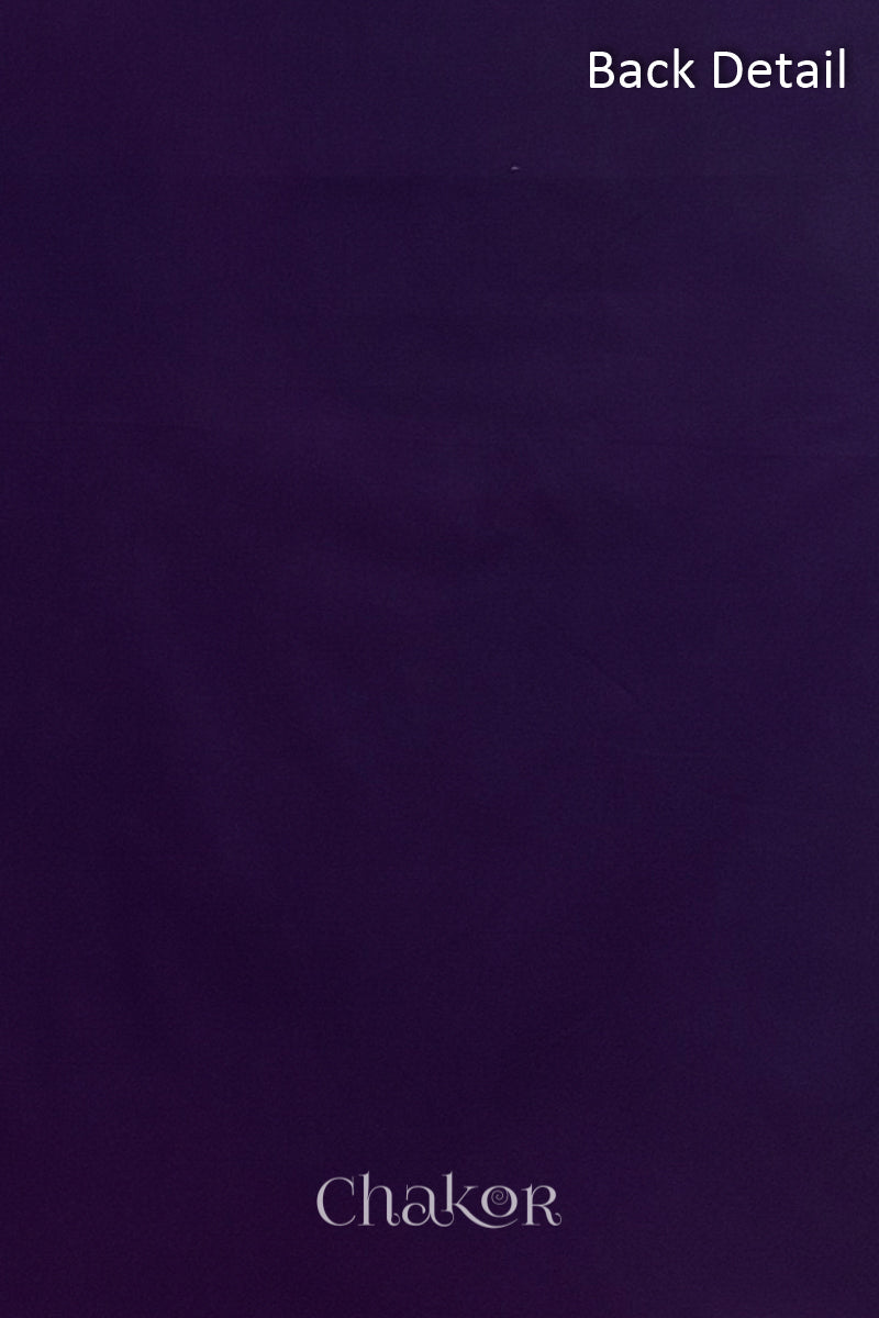 Close-up of plain back of the kurta fabric with Chakor brand watermark. Text reads back detail.
