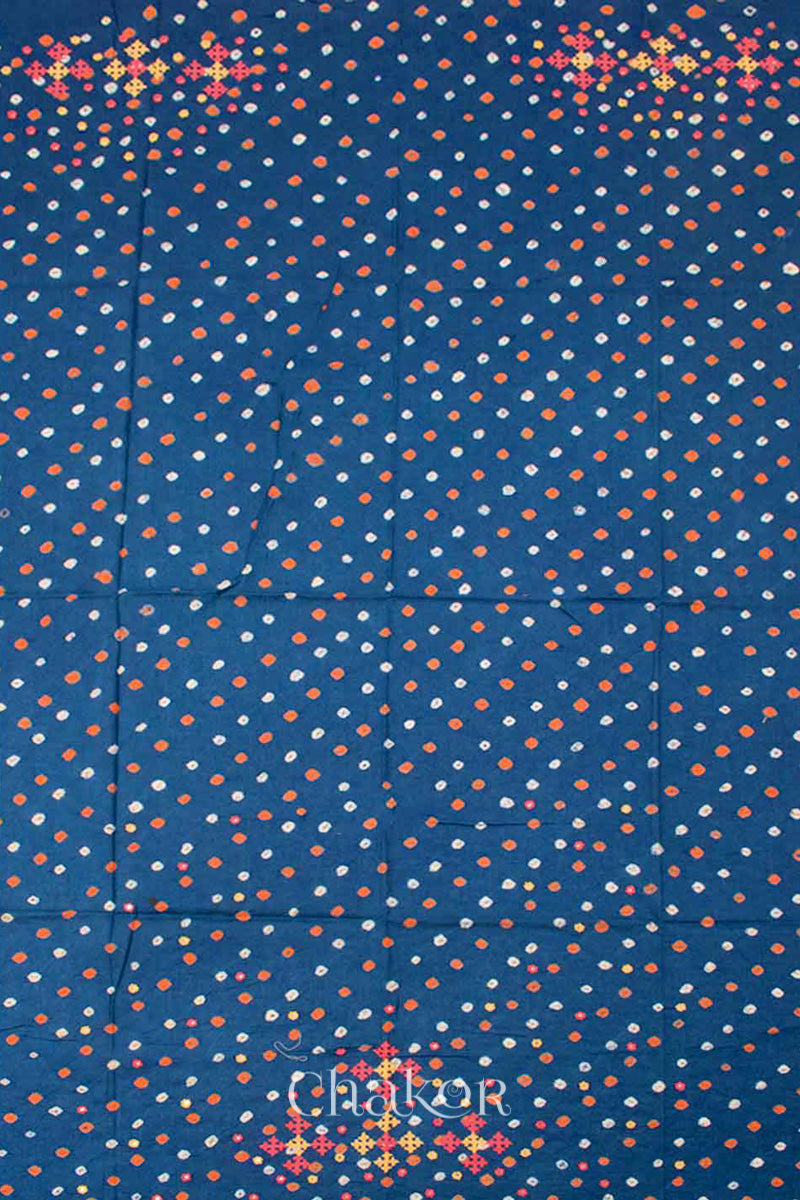 Indigo Bandhani Cotton Blouse Fabric