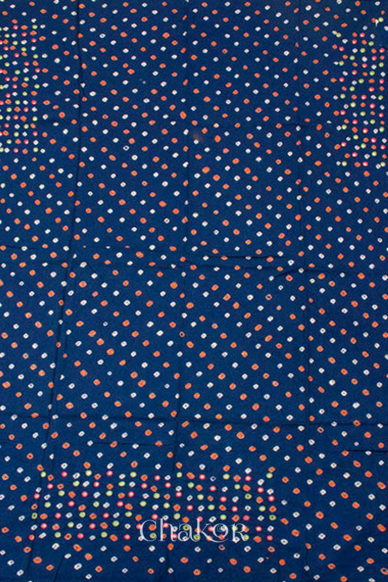 Indigo Bandhani Cotton Blouse Fabric