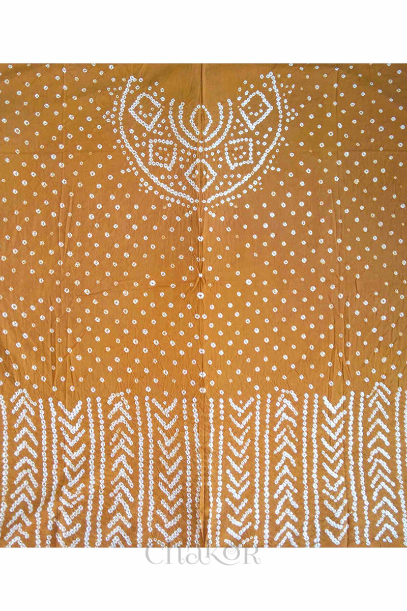 Mustard Bandhani Cotton Blouse Fabric