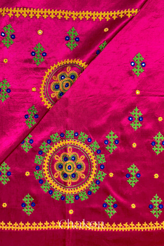 Rani Mashru Embroidered Blouse Fabric