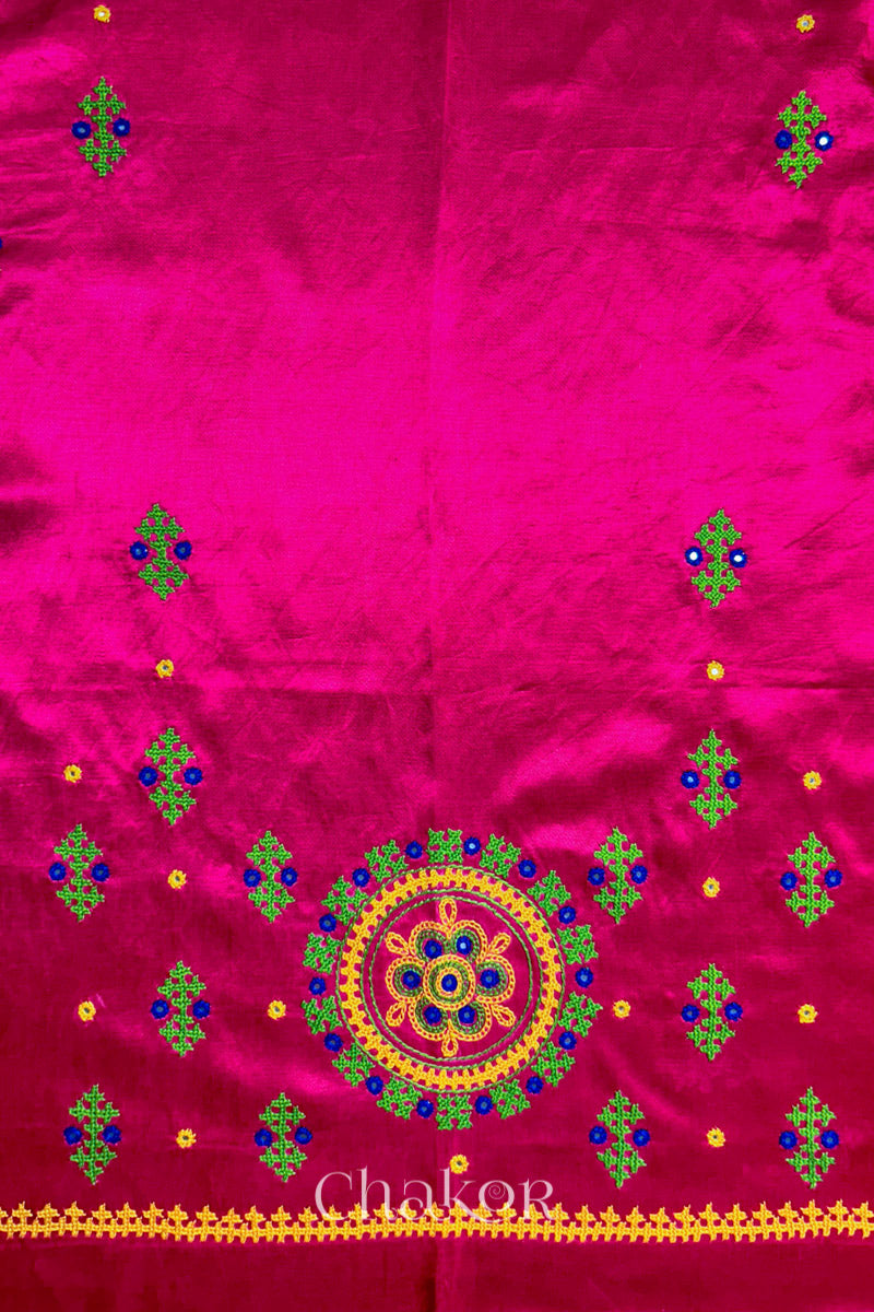 Rani Mashru Embroidered Blouse Fabric