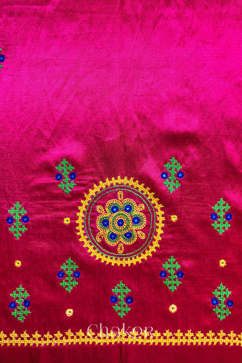 Rani Mashru Embroidered Blouse Fabric