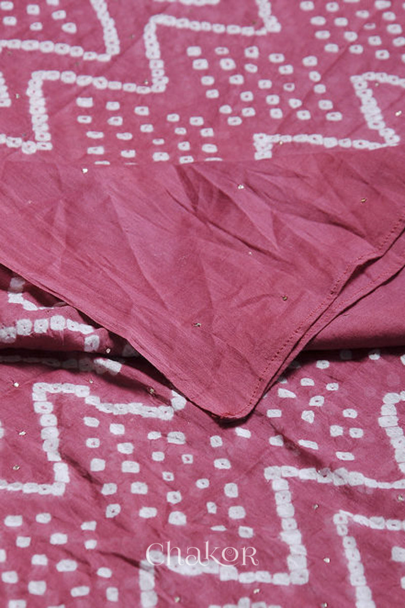Plum Bandhani Mul Cotton Dupatta