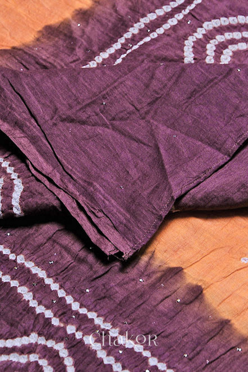 Rust Brown Bandhani Mul Cotton Dupatta