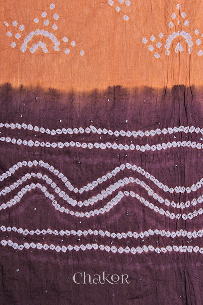 Rust Brown Bandhani Mul Cotton Dupatta
