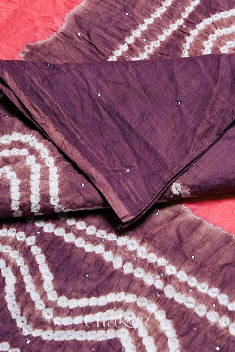 Strawberry Brown Bandhani Mul Cotton Dupatta
