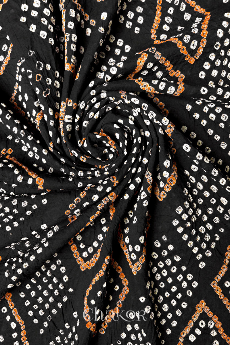 Soft mercerised mulmul cotton texture with handcrafted Bandhani tie dye design.
