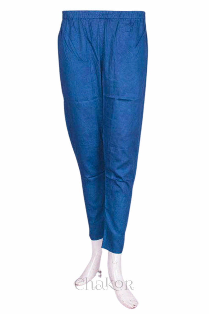 Pant of Pink Bandhani Cotton Tunic and Indigo Blue Pant with Dupatta, Handcrafted in Kutch.