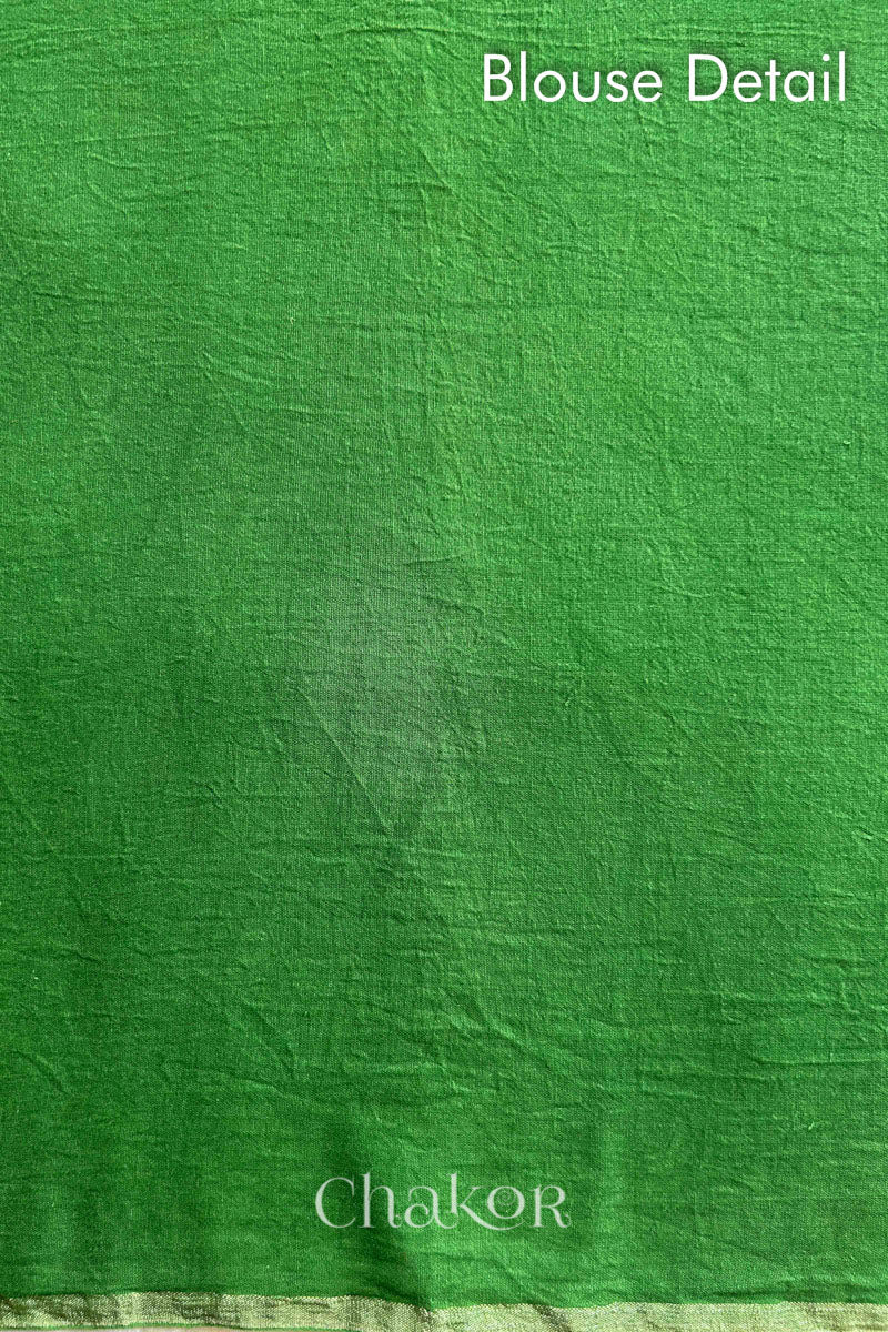 Mehendi Green Bandhani Khadi Cotton Saree for Women's clothing online by Chakor.