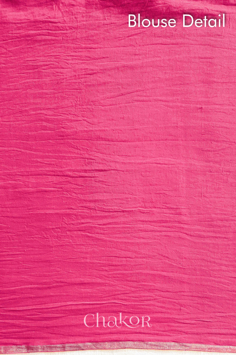 Pink Bandhani Khadi Cotton Saree for Women's clothing online by Chakor.