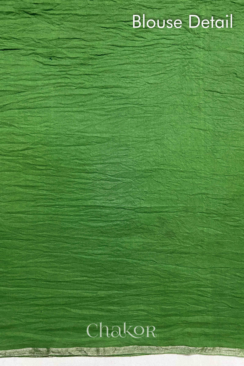 Purple Mehendi Bandhani Khadi Cotton Saree for Women's clothing online by Chakor.
