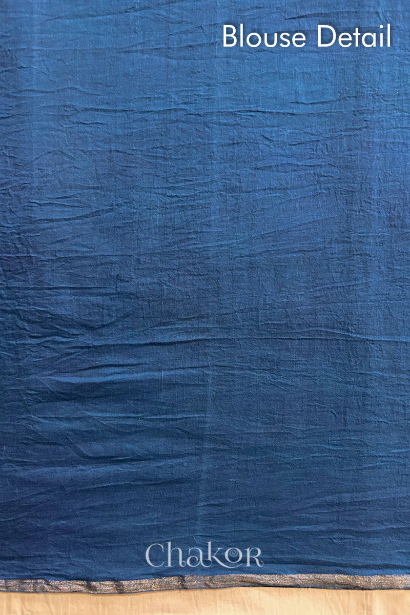Strawberry Pink Indigo Bandhani Khadi Cotton Saree for Women's clothing online by Chakor.