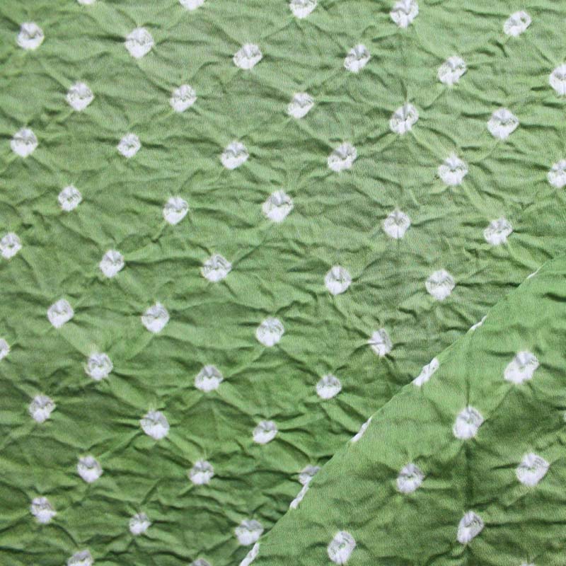 Off-white Mehendi Bandhani Cotton Kurta Fabric With Dupatta (Set of 3)